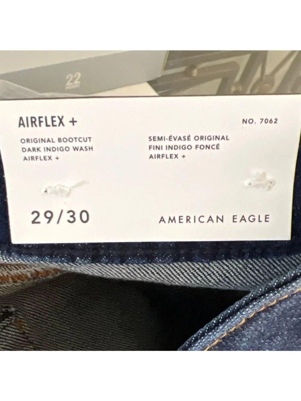 AMERICAN EAGLE Men's AirFlex+ Original Bootcut Jean Dark Indigo Wash 29Wx30L NWT